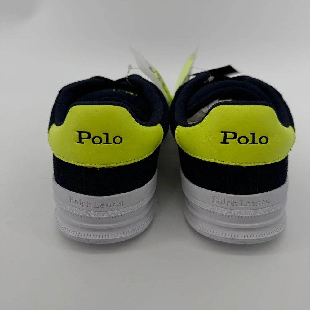 NEW Polo Ralph Lauren Heritage Court II Sneakers Sz 13 Navy Yellow Suede Low Top